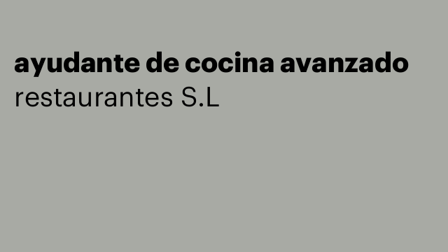 ayudante de cocina avanzado
