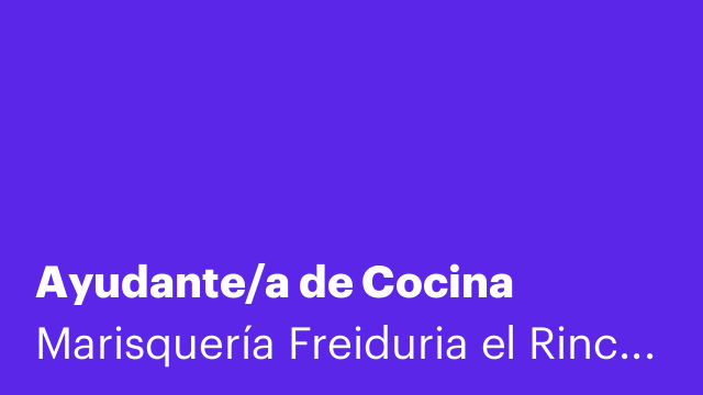 Ayudante/a de Cocina