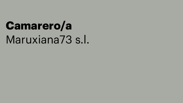 Camarero/a