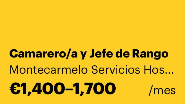 Camarero/a y Jefe de Rango