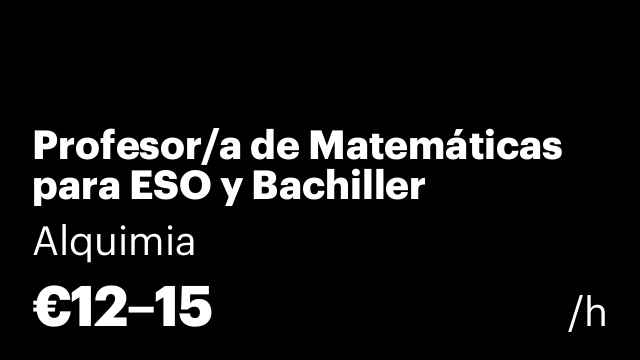 Profesor/a de Matemáticas para ESO y Bachiller