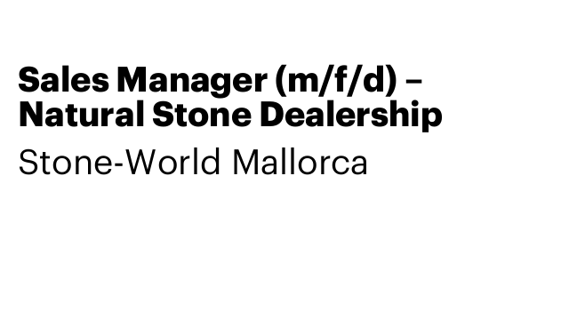 Sales Manager (m/f/d) – Natural Stone Dealership