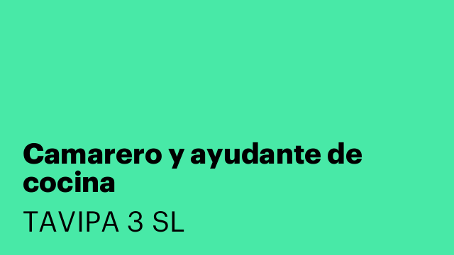 Camarero y ayudante de cocina