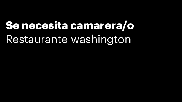 Se necesita camarera/o