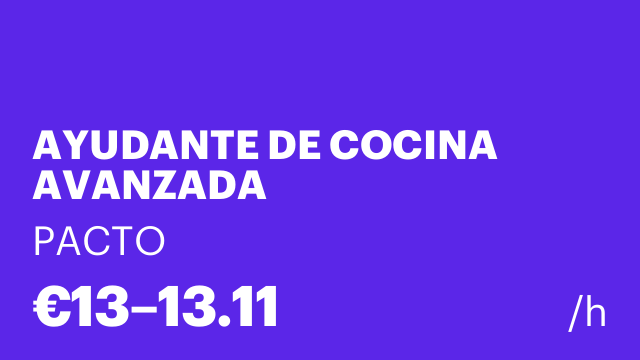 AYUDANTE DE COCINA AVANZADA