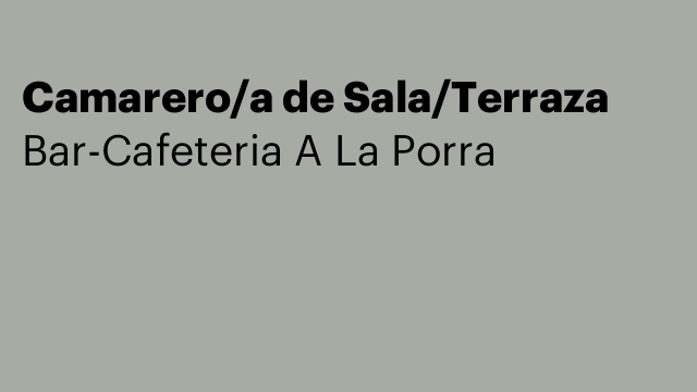 Camarero/a de Sala/Terraza