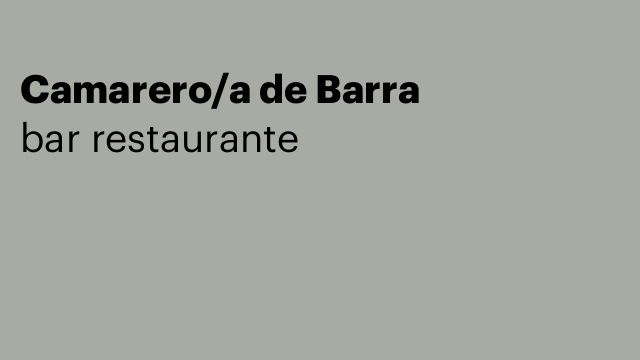 Camarero/a de Barra