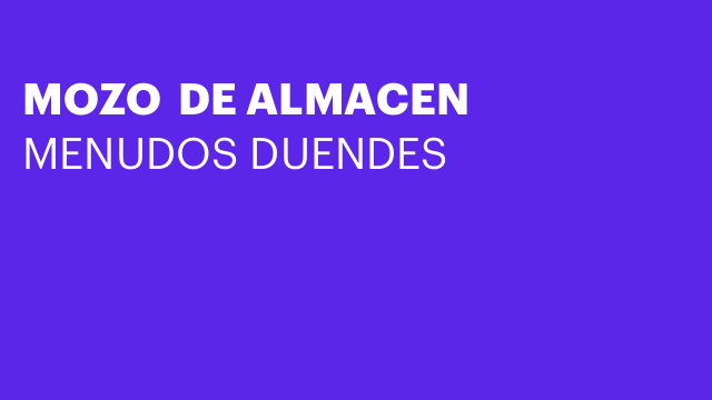 MOZO  DE ALMACEN