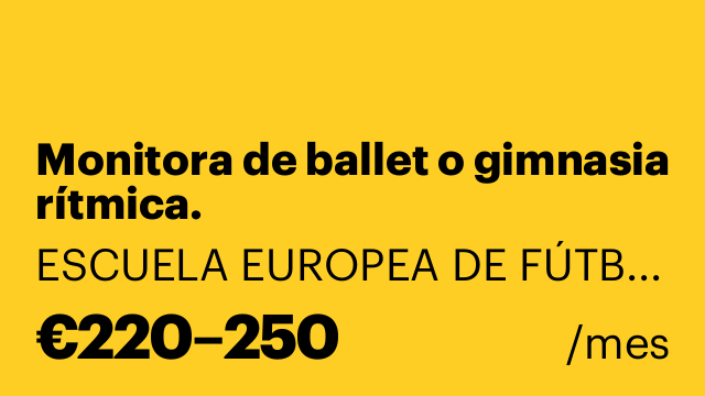 Monitora de ballet o gimnasia rítmica.