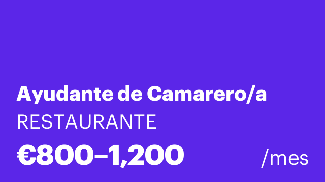 Ayudante de Camarero/a