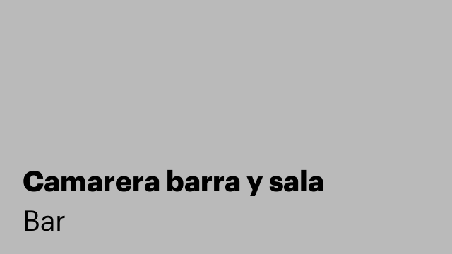 Camarera barra y sala