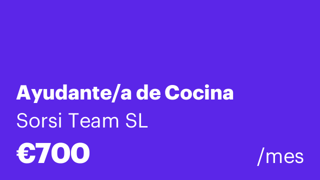 Ayudante/a de Cocina