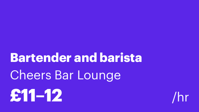 Bartender and barista