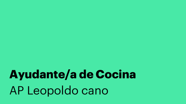 Ayudante/a de Cocina