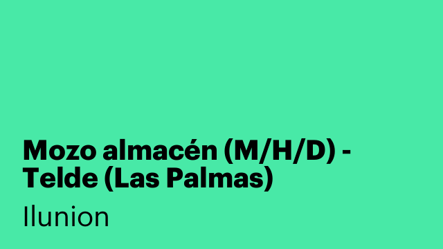 Mozo almacén (M/H/D) - Telde (Las Palmas)