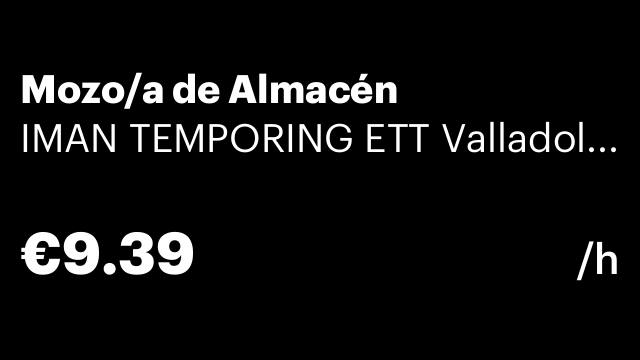 Mozo/a de Almacén