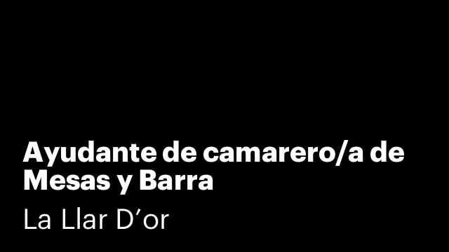 Ayudante de camarero/a de Mesas y Barra
