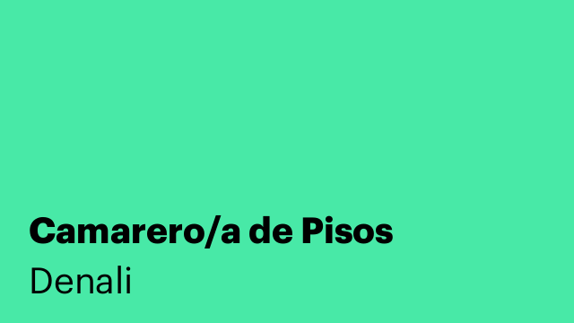 Camarero/a de Pisos