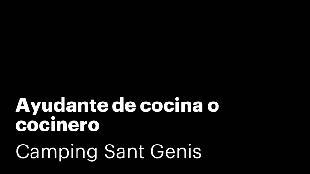Ayudante de cocina o cocinero