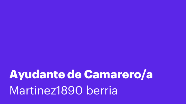 Ayudante de Camarero/a