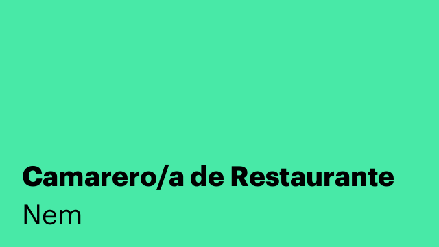Camarero/a de Restaurante