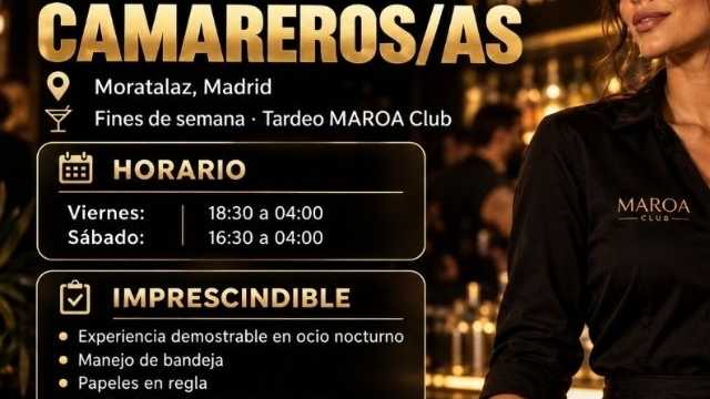 Camarero/a bar de copas