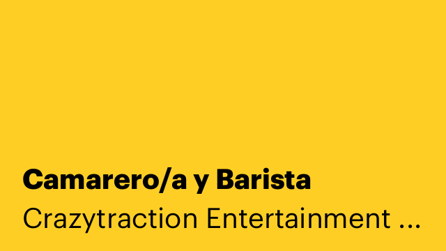 Camarero/a y Barista