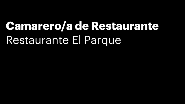 Camarero/a de Restaurante