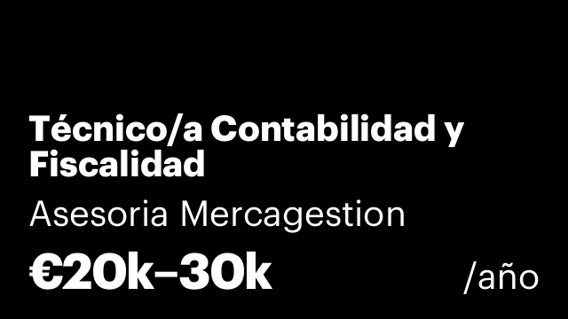 Técnico/a Contabilidad y Fiscalidad
