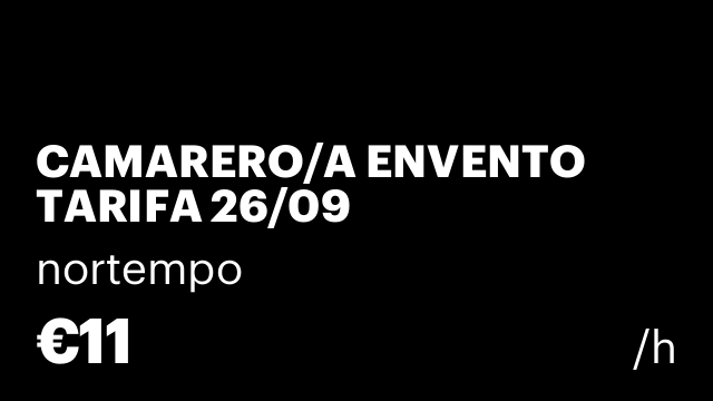 CAMARERO/A ENVENTO TARIFA 26/09