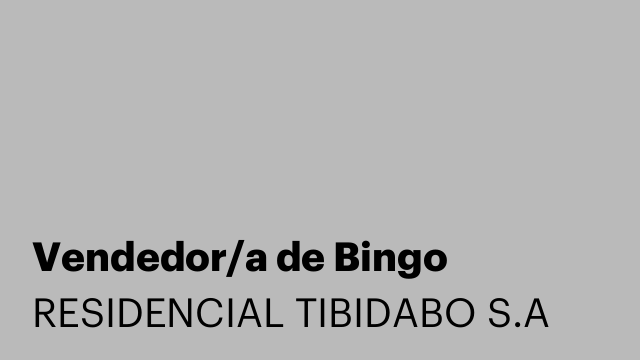 Vendedor/a de Bingo