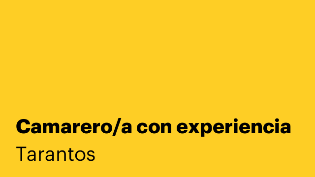 Camarero/a con experiencia