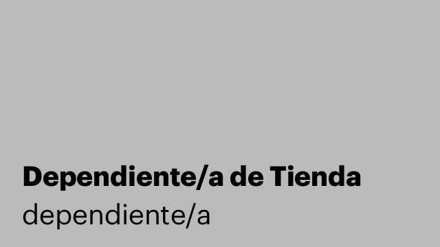 Dependiente/a de Tienda