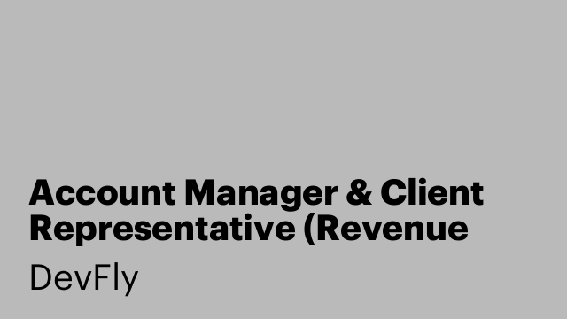 Account Manager & Client Representative (Revenue Share)