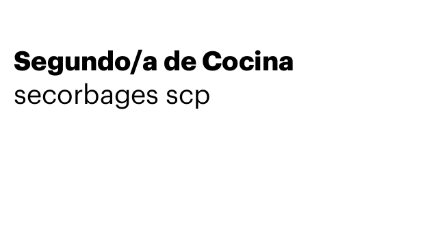 Segundo/a de Cocina