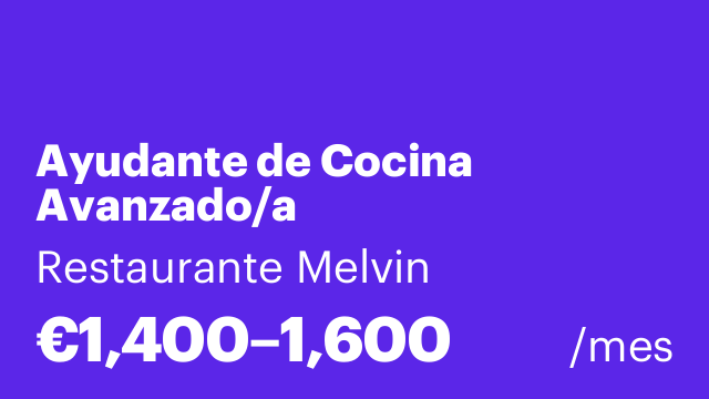 Ayudante de Cocina Avanzado/a
