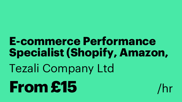 E-commerce Performance Specialist (Shopify, Amazon, eBay)