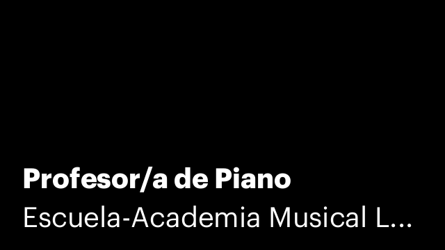 Profesor/a de Piano
