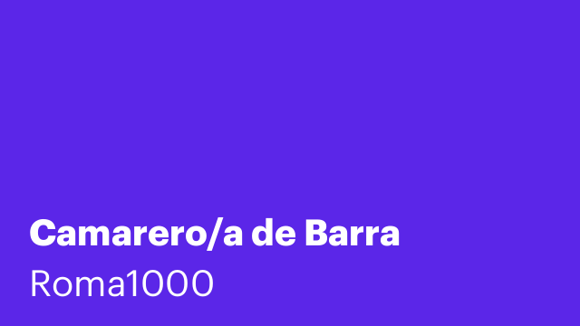 Camarero/a de Barra