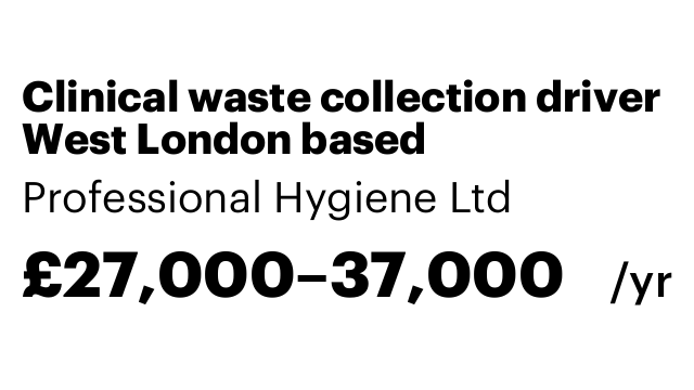 Clinical waste collection driver West London based