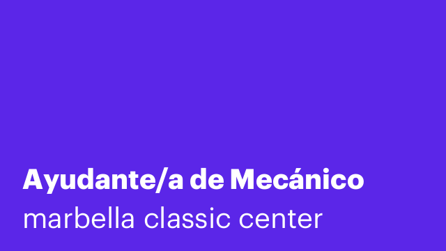 Ayudante/a de Mecánico