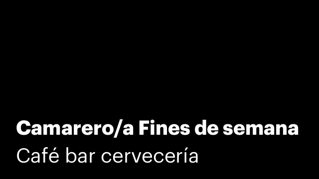 Camarero/a Fines de semana