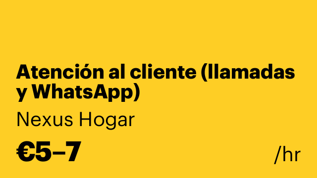 Atención al cliente (llamadas y WhatsApp)