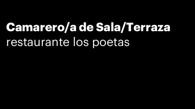 Camarero/a de Sala/Terraza