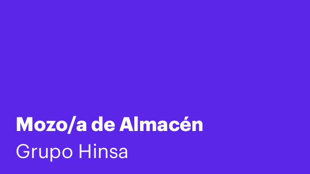 Mozo/a de Almacén