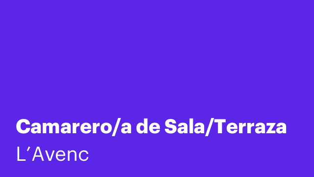 Camarero/a de Sala/Terraza