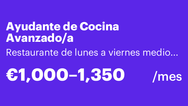 Ayudante de Cocina Avanzado/a