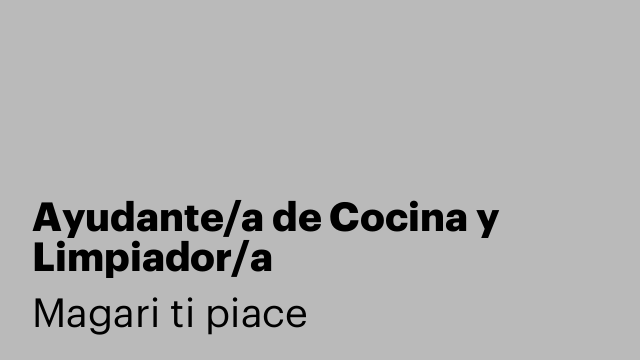 Ayudante/a de Cocina y Limpiador/a