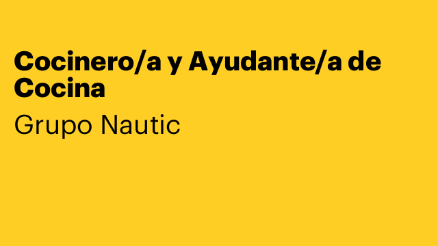 Cocinero/a y Ayudante/a de Cocina