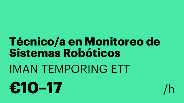 Técnico/a en Monitoreo de Sistemas Robóticos